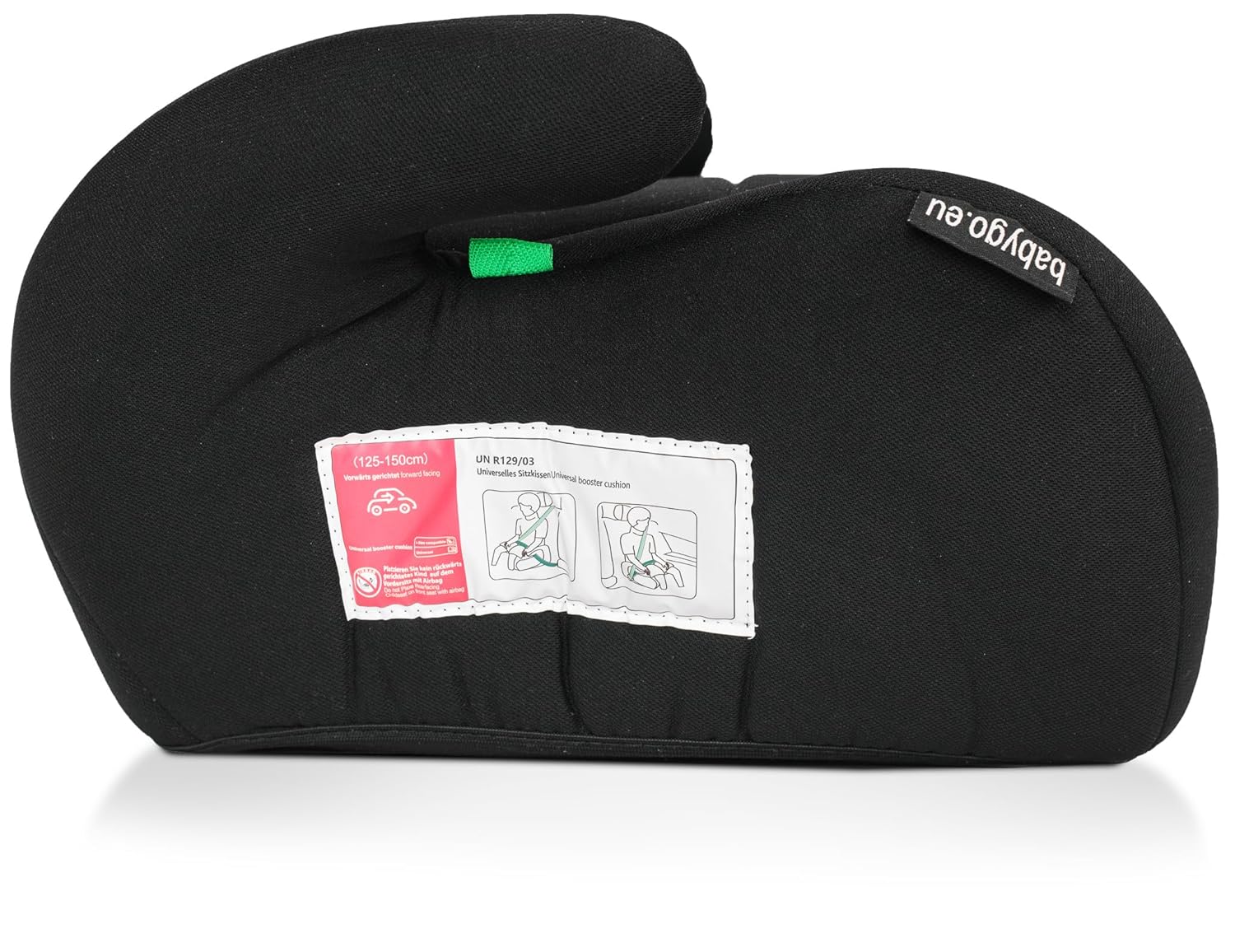 babyGO i - Size Sitzerhöhung 125–150 cm, Schwarz, R129 - zertifiziert