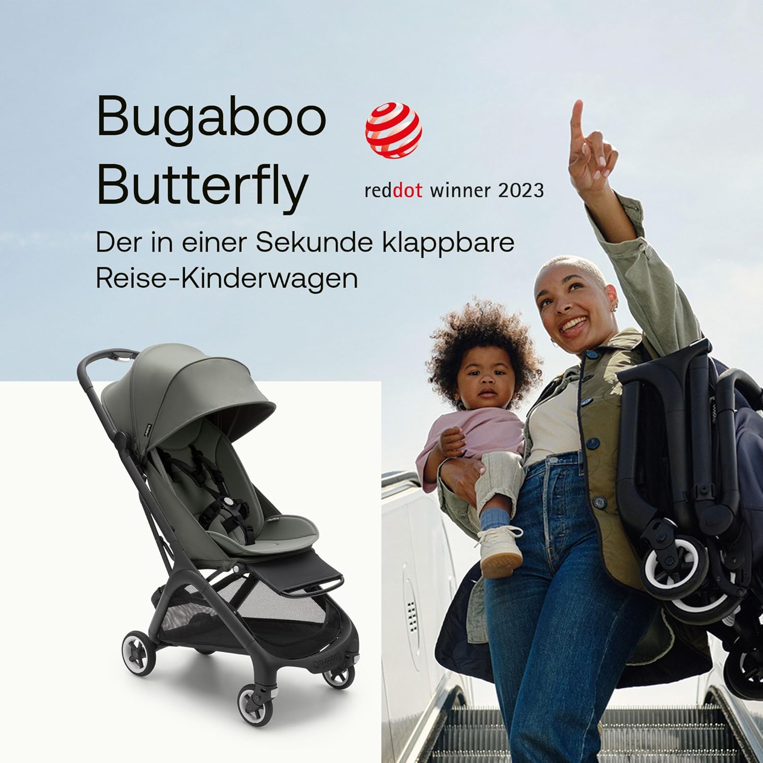 Bugaboo Butterfly Reisebuggy Ultrakompakt, Ab 6 Monaten, Forest Green