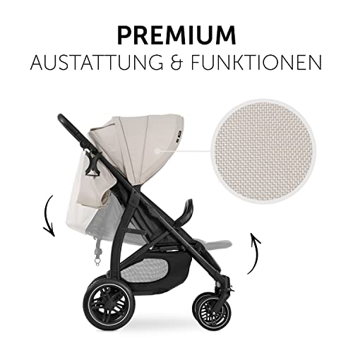 Buggy Hauck Rapid 4D – bis 25 kg, kompakt faltbar, UPF 50+, Gummiräder – Classic Beige
