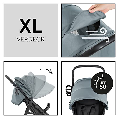 Buggy Hauck Rapid 4D – bis 25 kg, kompakt faltbar, UPF 50+, Gummiräder – Jungle Grün