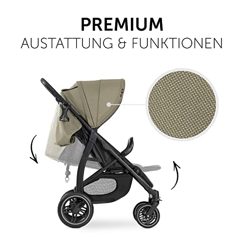 Buggy Hauck Rapid 4D – bis 25 kg, kompakt faltbar, UPF 50+, Gummiräder – Olive Grün