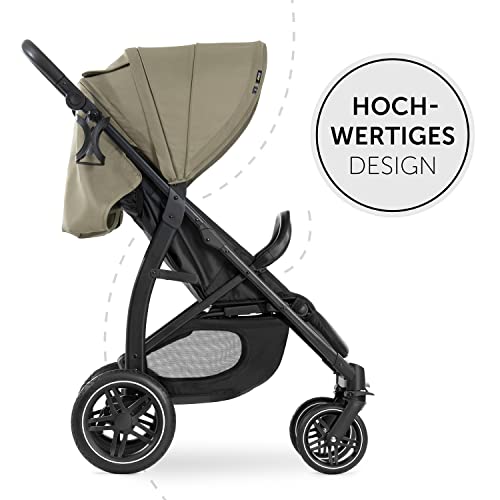 Buggy Hauck Rapid 4D – bis 25 kg, kompakt faltbar, UPF 50+, Gummiräder – Olive Grün