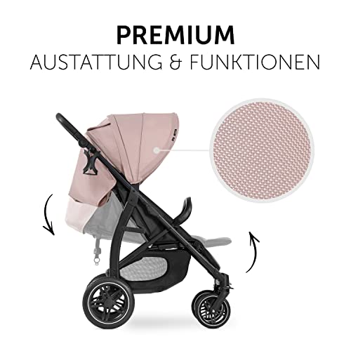 Buggy Hauck Rapid 4D – bis 25 kg, kompakt faltbar, UPF 50+, Gummiräder – Rosa