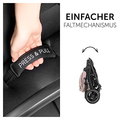 Buggy Hauck Rapid 4D – bis 25 kg, kompakt faltbar, UPF 50+, Gummiräder – Rosa