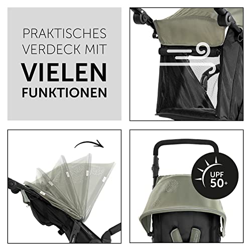 Buggy Hauck Runner 2 Disney – Luftreifen, Liegefunktion, UV 50+ – Mickey Mouse Olive