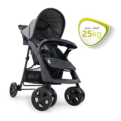 Buggy Hauck Shopper Neo II – mit Ablagen, Liegefunktion, bis 25 kg – Melange Grau