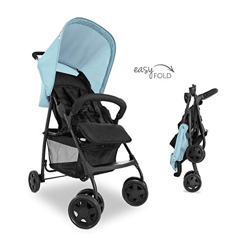 Buggy Hauck Sport – ultraleicht 5,9 kg, faltbar, Liegefunktion – Schwarz Hellblau