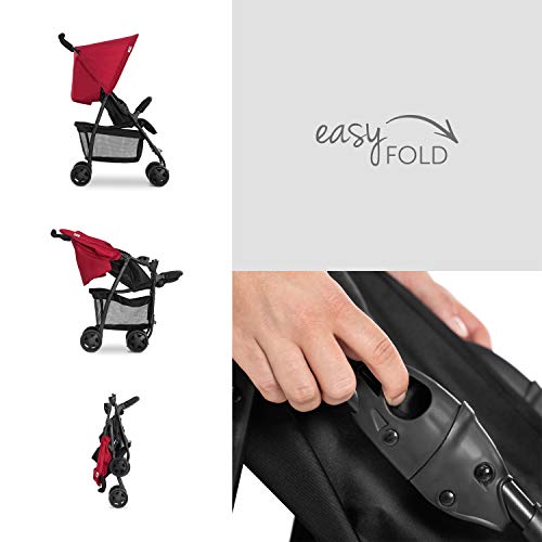 Buggy Hauck Sport – ultraleicht 5,9 kg, faltbar, Liegefunktion – Schwarz Rot