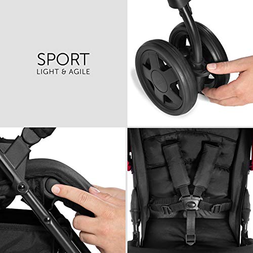 Buggy Hauck Sport – ultraleicht 5,9 kg, faltbar, Liegefunktion – Schwarz Rot