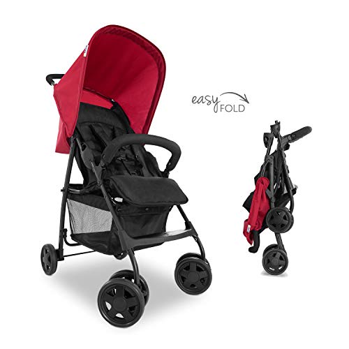 Buggy Hauck Sport – ultraleicht 5,9 kg, faltbar, Liegefunktion – Schwarz Rot