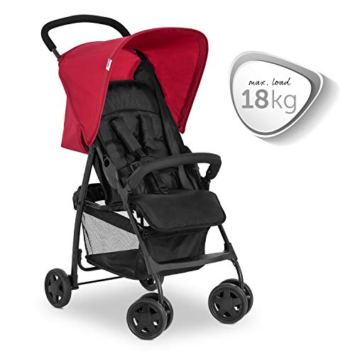 Buggy Hauck Sport – ultraleicht 5,9 kg, faltbar, Liegefunktion – Schwarz Rot
