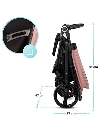 Buggy Kinderkraft GRANDE PLUS – bis 22 kg, 1 - Hand - Klappung, Liegefunktion – Rosa