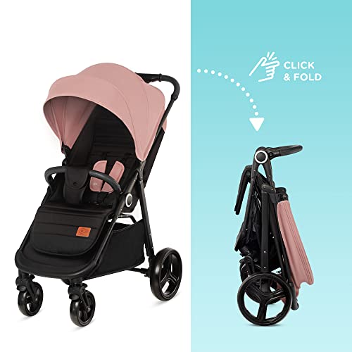 Buggy Kinderkraft GRANDE PLUS – bis 22 kg, 1 - Hand - Klappung, Liegefunktion – Rosa