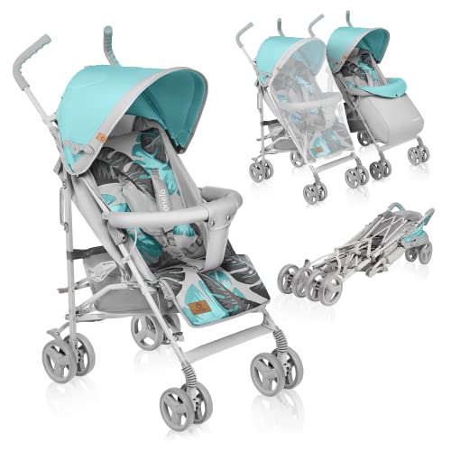 Buggy Lionelo Elia – bis 15 kg, Rücken - & Fußstütze verstellbar, mit Moskitonetz – Farbe: Beige