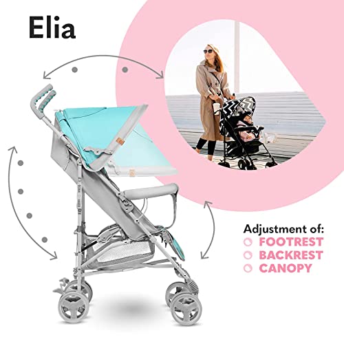 Buggy Lionelo Elia – bis 15 kg, Rücken - & Fußstütze verstellbar, mit Moskitonetz – Farbe: Beige
