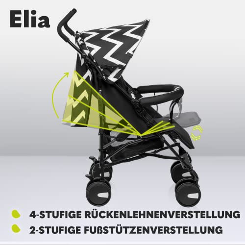 Buggy Lionelo Elia – bis 15 kg, Rücken - & Fußstütze verstellbar, mit Moskitonetz – Farbe: Blau