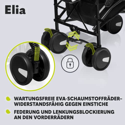 Buggy Lionelo Elia – bis 15 kg, Rücken - & Fußstütze verstellbar, mit Moskitonetz – Farbe: Blau