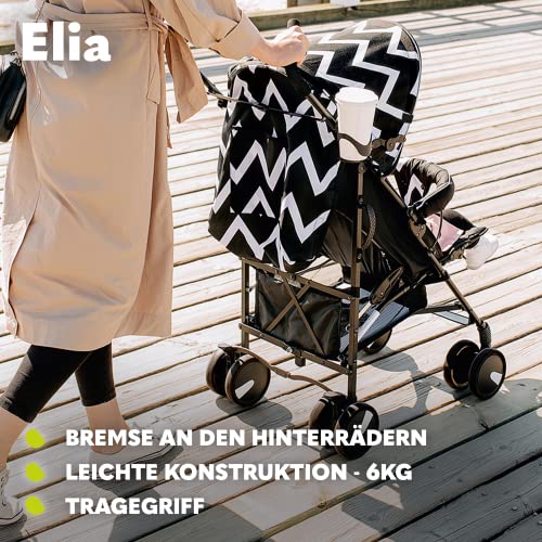 Buggy Lionelo Elia – bis 15 kg, Rücken - & Fußstütze verstellbar, mit Moskitonetz – Farbe: Grau