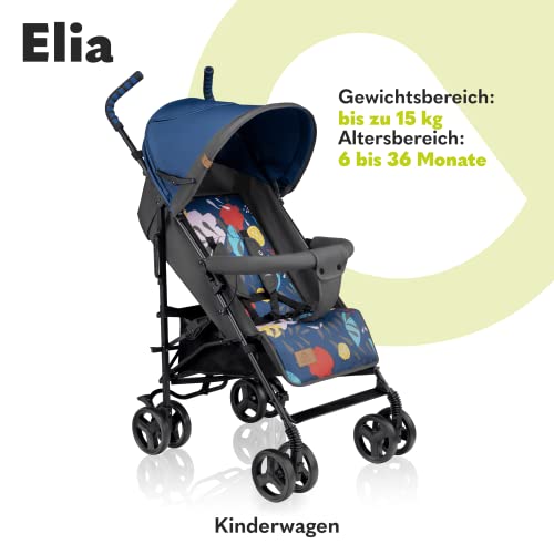Buggy Lionelo Elia – bis 15 kg, Rücken - & Fußstütze verstellbar, mit Moskitonetz – Farbe: Schwarz