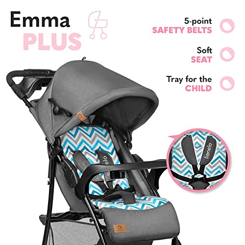 Buggy Lionelo Emma Plus – bis 15 kg, leicht & kompakt, mit großem Korb – Beige