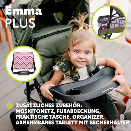 Buggy Lionelo Emma Plus – bis 15 kg, leicht & kompakt, mit großem Korb – Blau