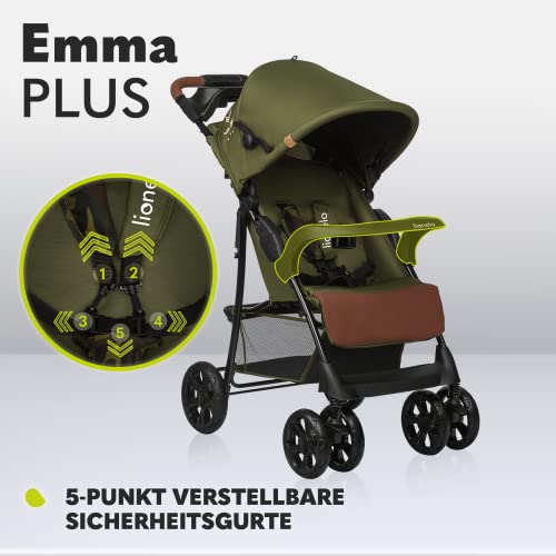 Buggy Lionelo Emma Plus – bis 15 kg, leicht & kompakt, mit großem Korb – Grau