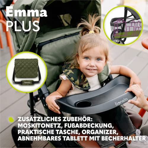 Buggy Lionelo Emma Plus – bis 15 kg, leicht & kompakt, mit großem Korb – Grau