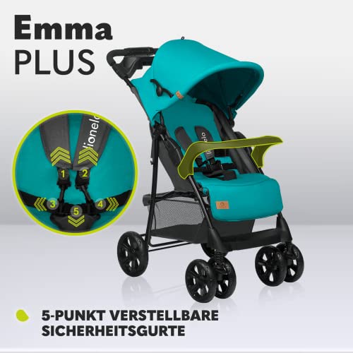 Buggy Lionelo Emma Plus – bis 15 kg, leicht & kompakt, mit großem Korb – Schwarz