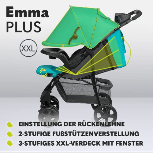 Buggy Lionelo Emma Plus – bis 15 kg, leicht & kompakt, mit großem Korb – Schwarz