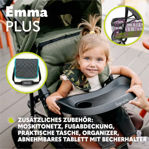 Buggy Lionelo Emma Plus – bis 15 kg, leicht & kompakt, mit großem Korb – Schwarz