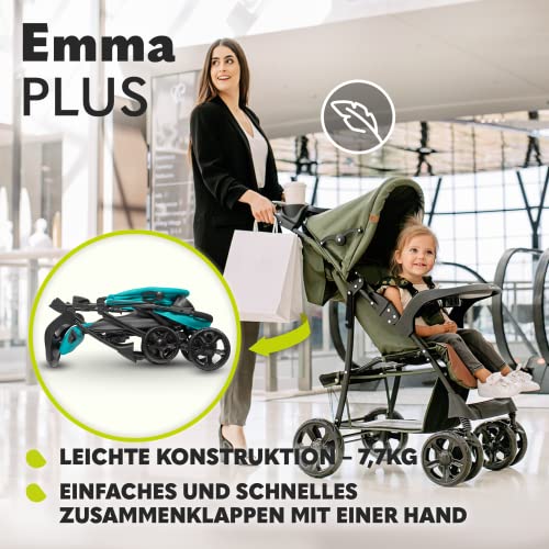 Buggy Lionelo Emma Plus – bis 15 kg, leicht & kompakt, mit großem Korb – Schwarz