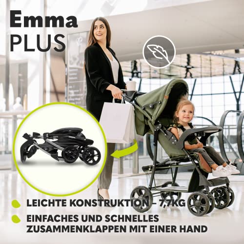 Buggy Lionelo Emma Plus – bis 15 kg, leicht & kompakt, mit großem Korb – Stone