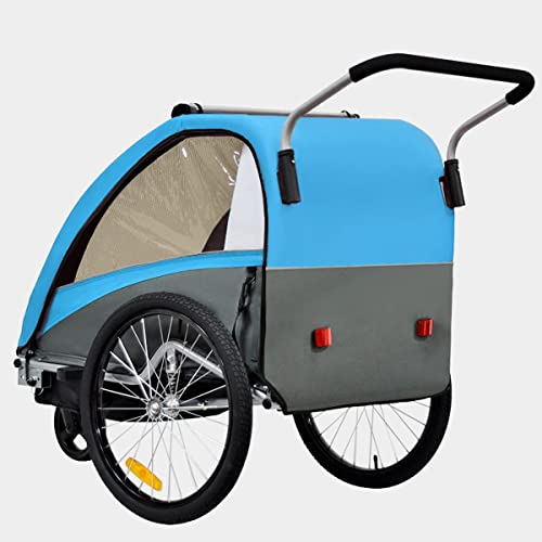 Fahrradanhänger Tiggo VS 2 - in - 1 – mit Federung & Buggy - Set – Blau