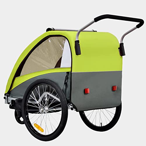 Fahrradanhänger Tiggo VS 2 - in - 1 – mit Federung & Buggy - Set – Grün