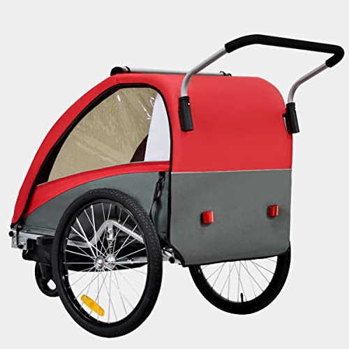 Fahrradanhänger Tiggo VS 2 - in - 1 – mit Federung & Buggy - Set – Rot