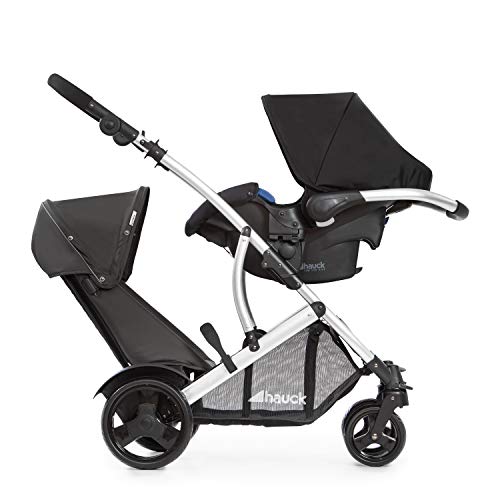 Geschwisterwagen Hauck Duett 2 – umbaubar zur Babywanne, bis 36 kg – Forest Schwarz