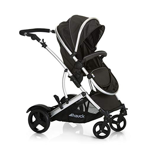 Geschwisterwagen Hauck Duett 2 – umbaubar zur Babywanne, bis 36 kg – Forest Schwarz
