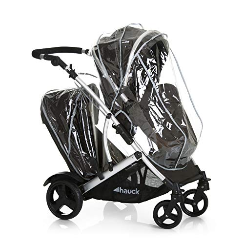 Geschwisterwagen Hauck Duett 2 – umbaubar zur Babywanne, bis 36 kg – Forest Schwarz