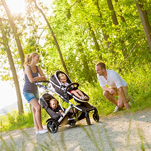 Geschwisterwagen Hauck Duett 2 – umbaubar zur Babywanne, bis 36 kg – Forest Schwarz