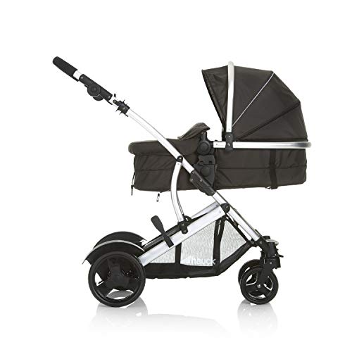 Geschwisterwagen Hauck Duett 2 – umbaubar zur Babywanne, bis 36 kg – Forest Schwarz