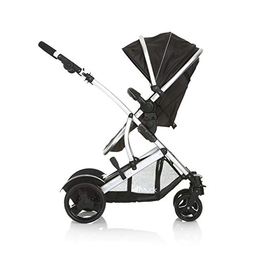 Geschwisterwagen Hauck Duett 2 – umbaubar zur Babywanne, bis 36 kg – Forest Schwarz
