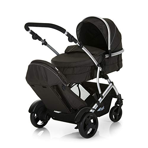 Geschwisterwagen Hauck Duett 2 – umbaubar zur Babywanne, bis 36 kg – Forest Schwarz