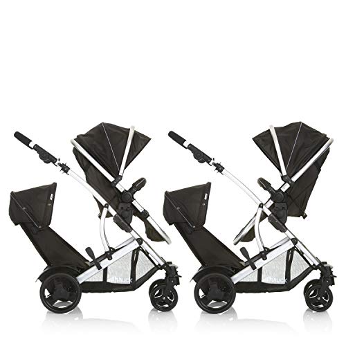 Geschwisterwagen Hauck Duett 2 – umbaubar zur Babywanne, bis 36 kg – Forest Schwarz
