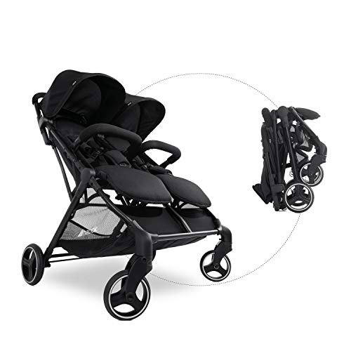 Geschwisterwagen Hauck Swift X Duo – für 2 Kinder, kompakt faltbar, bis 36 kg – Schwarz