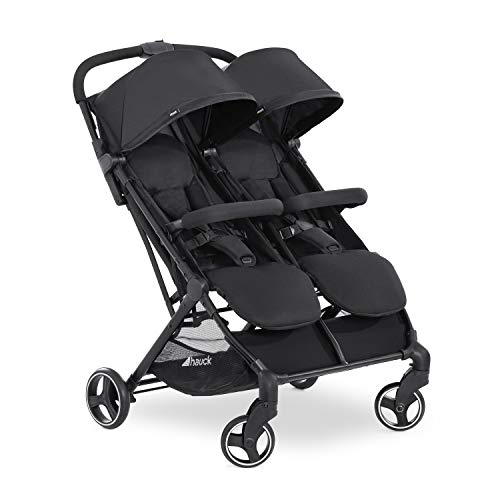 Geschwisterwagen Hauck Swift X Duo – für 2 Kinder, kompakt faltbar, bis 36 kg – Schwarz