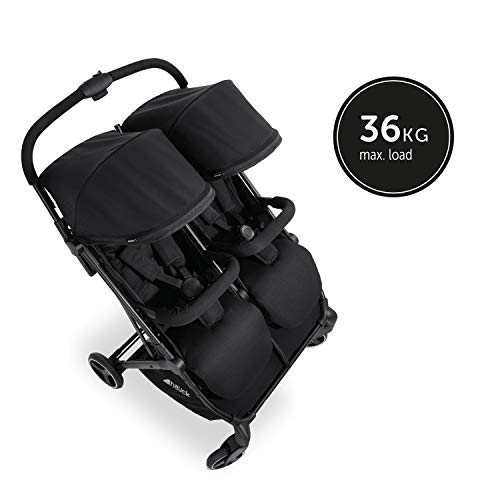 Geschwisterwagen Hauck Swift X Duo – für 2 Kinder, kompakt faltbar, bis 36 kg – Schwarz