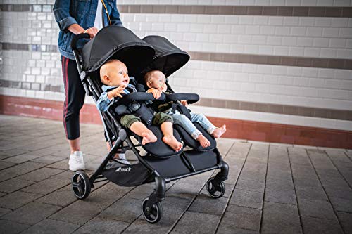 Geschwisterwagen Hauck Swift X Duo – für 2 Kinder, kompakt faltbar, bis 36 kg – Schwarz