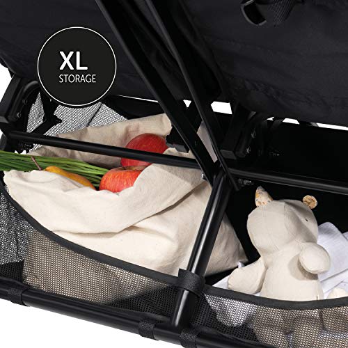 Geschwisterwagen Hauck Swift X Duo – für 2 Kinder, kompakt faltbar, bis 36 kg – Schwarz