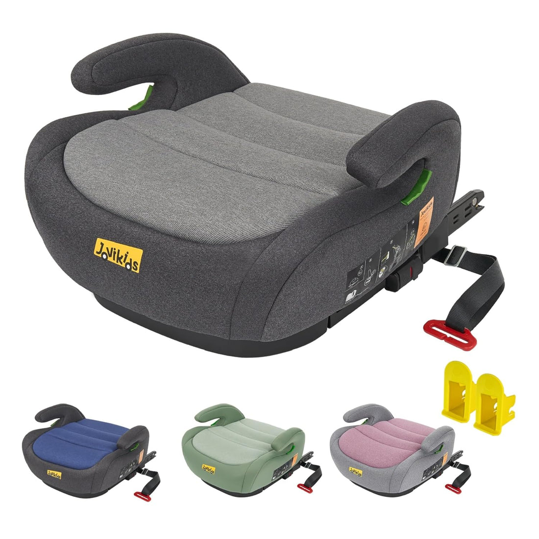 Jovikids Sitzerhöhung ISOFIX i - Size 125–150 cm, Waschbar, Schwarz
