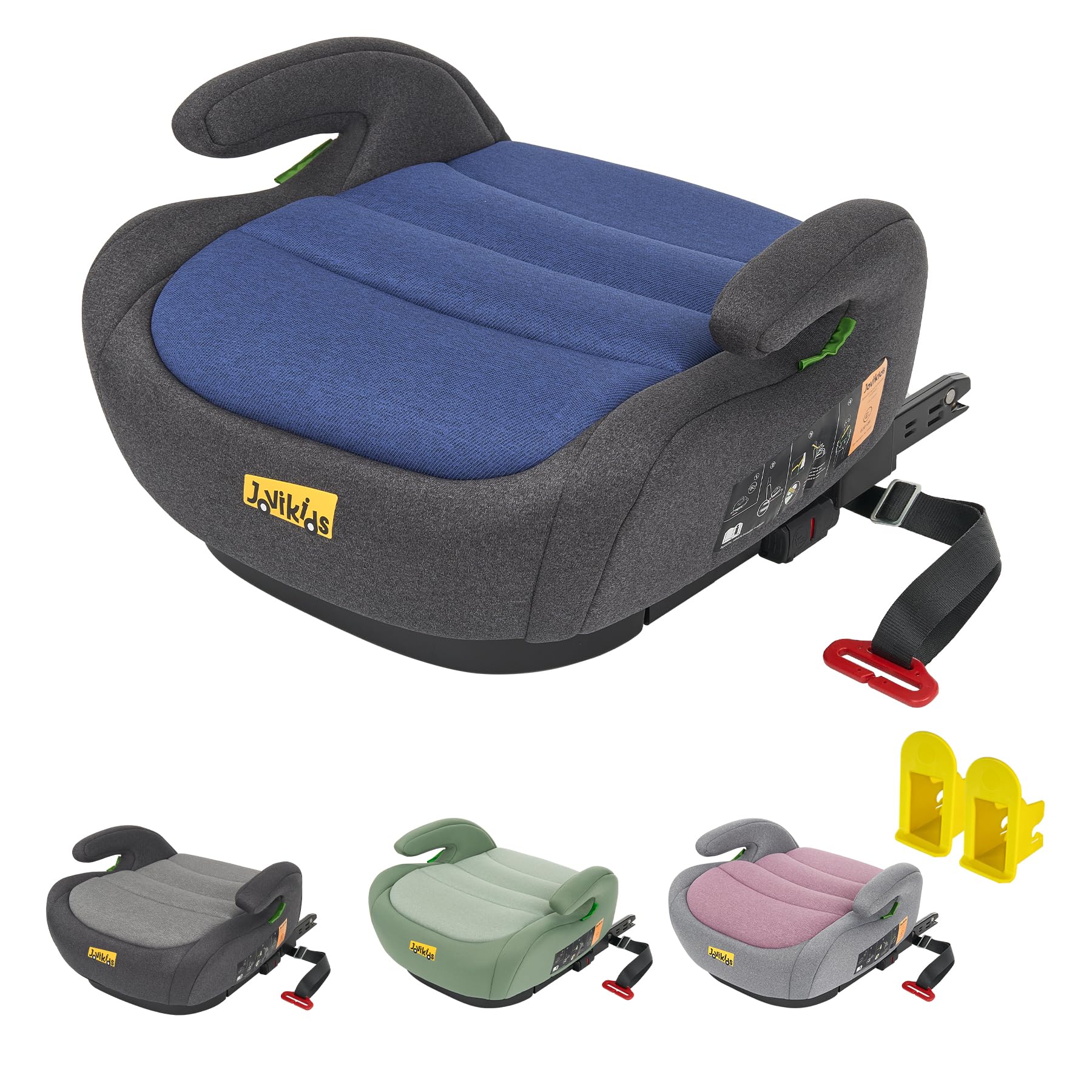 Jovikids Sitzerhöhung ISOFIX i - Size 125–150 cm, Waschbar, Schwarz